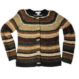 Dressbarn Alpaca Kid Mohair Acrylic Blend Wood Button Detail Sweater Size Medium